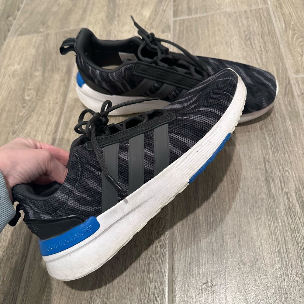 Men's Grey and Blue Adidas CloudFoam Tennis Shoes